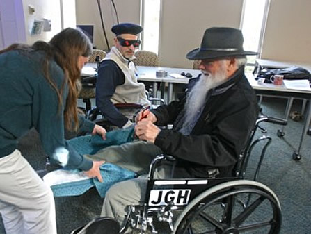 Phillip Morley and Bill Miller receive simulated impairments